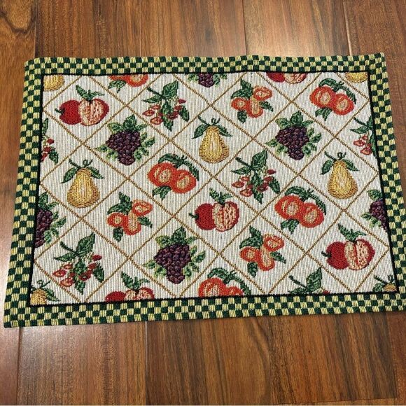 Set of 4 Fruit Mosaic Vintage Placemats - Picture 3 of 6